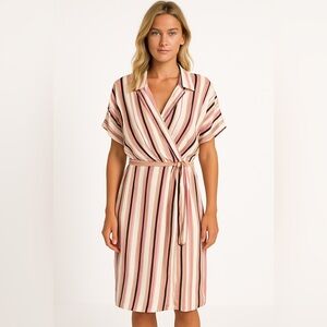 London Times | NWT Striped Faux Wrap Dress